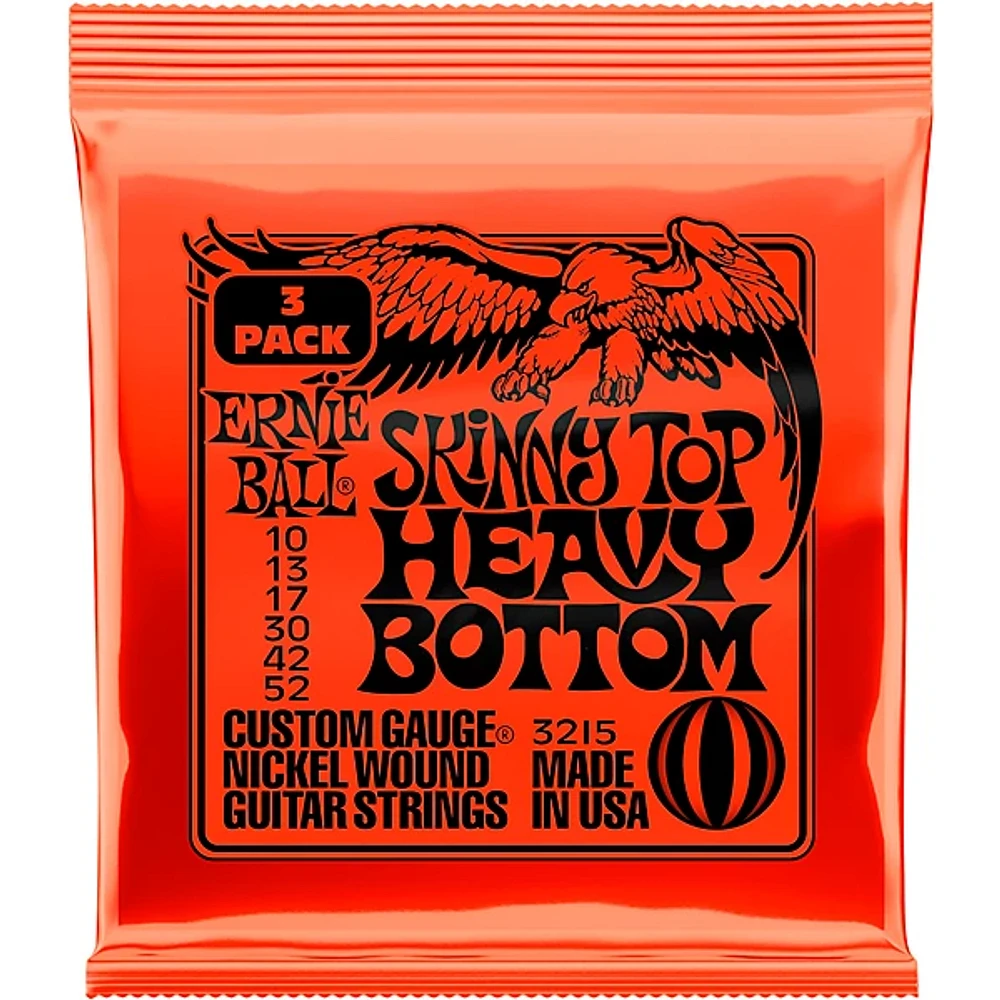 Ernie Ball 3215 Nickel Skinny Top/Heavy Bottom Electric Guitar Strings 3-Pack