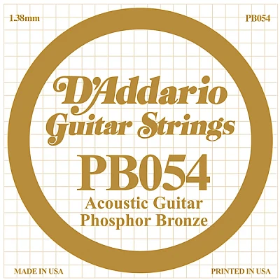 D'Addario PB054 Phosphor Bronze Single Acoustic Guitar String