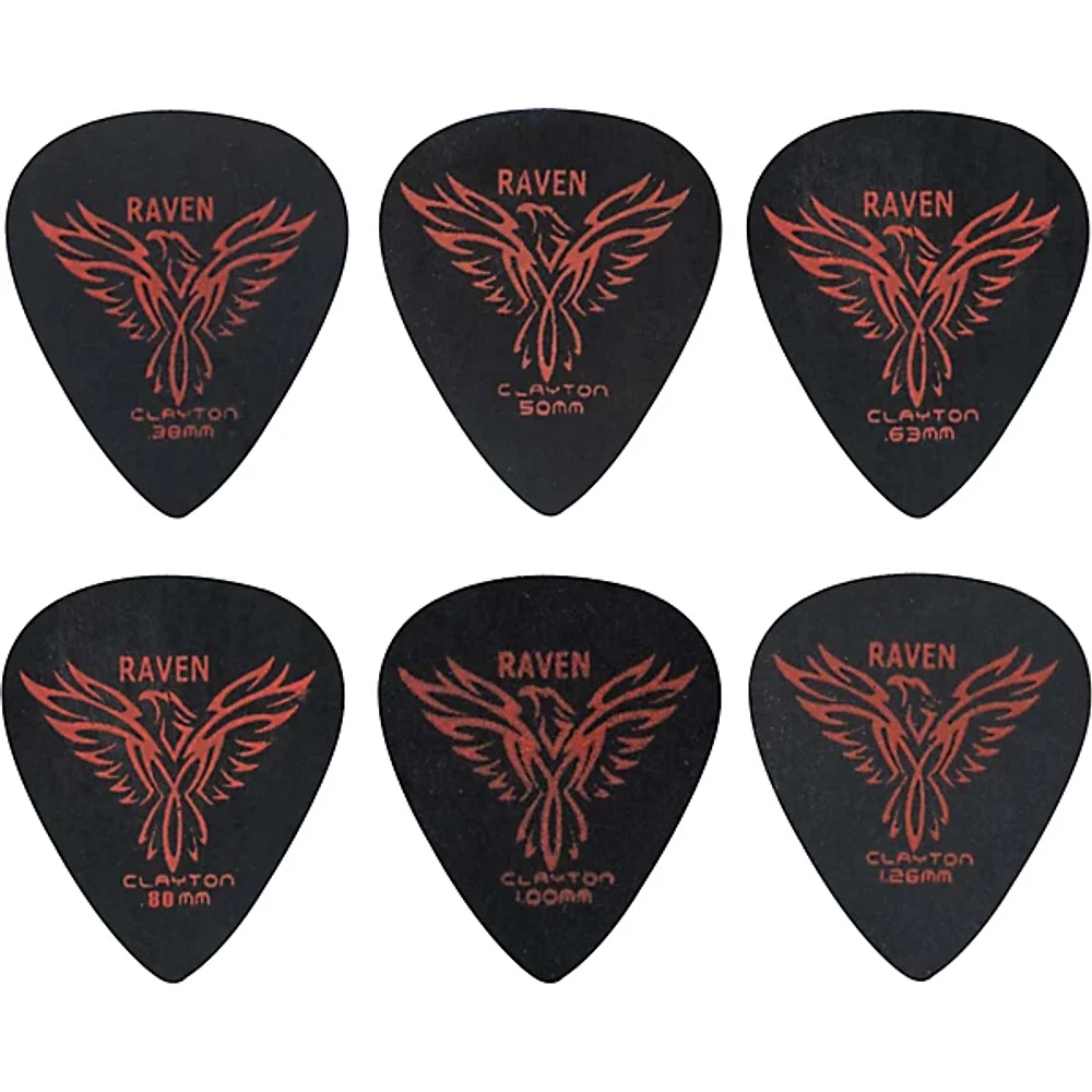 Clayton Black Raven Standard Guitar Picks .63 mm 1 Dozen