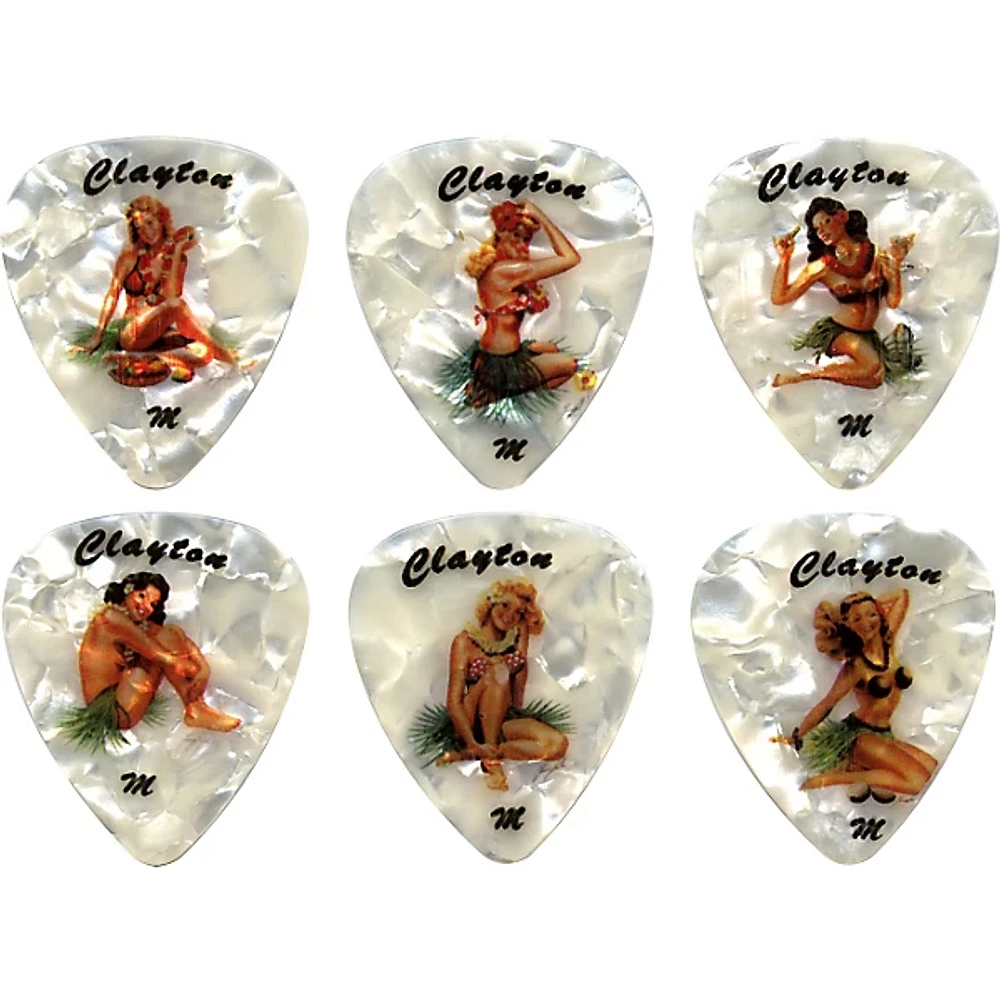 Clayton Hula Hottie Guitar Picks 1 Dozen Medium