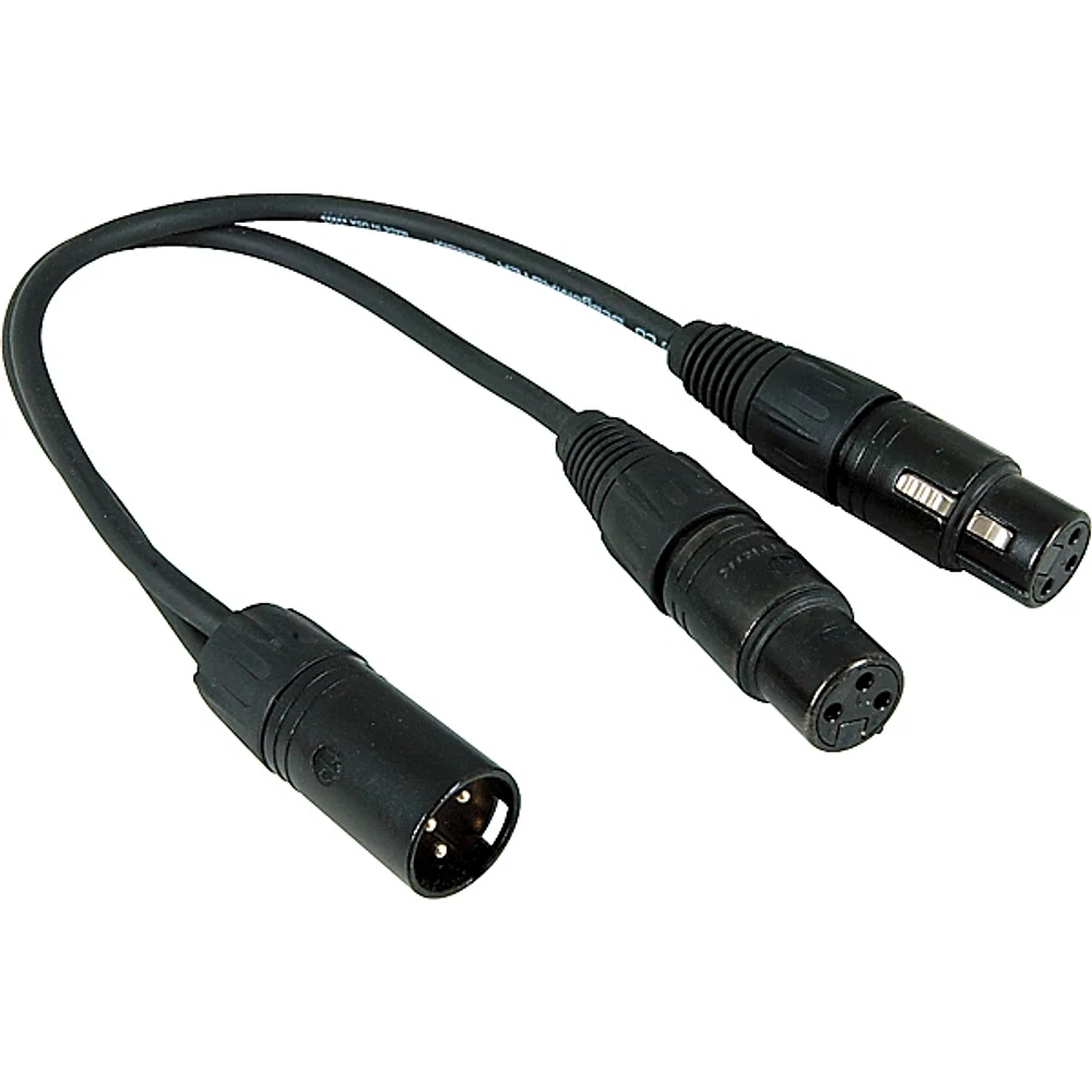 ProCo Y Mic Cable Male XLR to (2) Female XLR 1 ft.