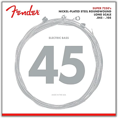 Fender 7250M Super Bass Nickel-Plated Steel Long Scale Bass Strings - Medium