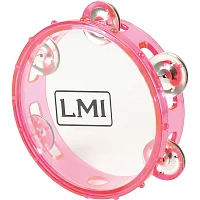 LMI Transparent Tambourine With Head Pink 15CM