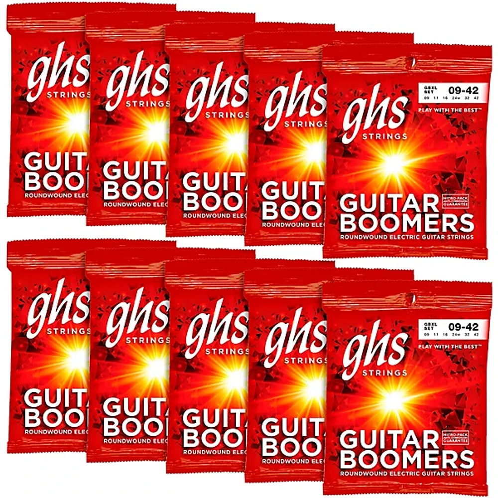 GHS Boomers Extra-Light Electric Guitar Strings 10-Pack