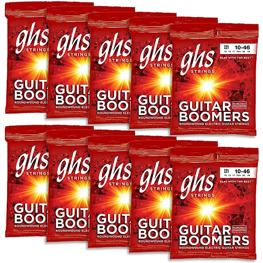 GHS GBL-10 Boomers Light Roundwound Electric Guitar Strings 10-Pack