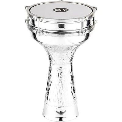 MEINL Aluminum Hand Hammered Jingle Darbuka Silver 8 In X 14 1/2 In