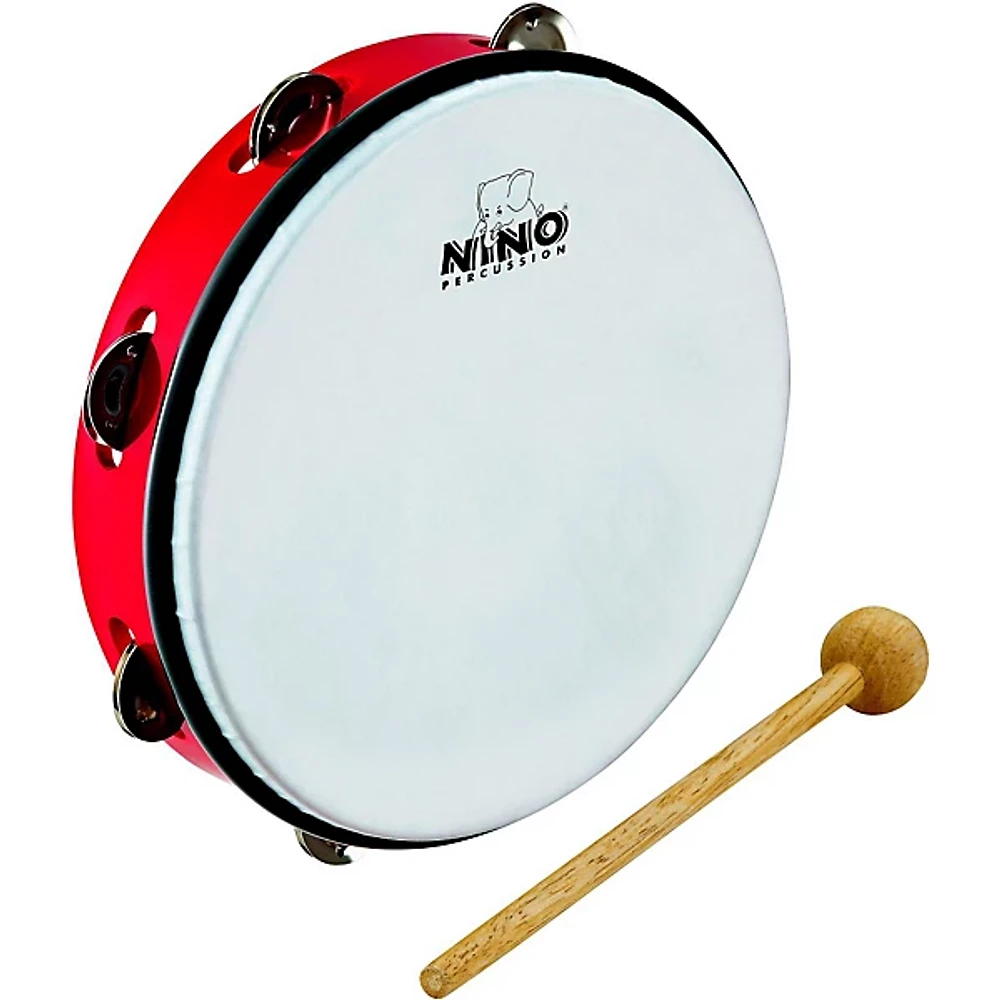 Nino ABS Jingle Drums Tambourine 10 in. Red