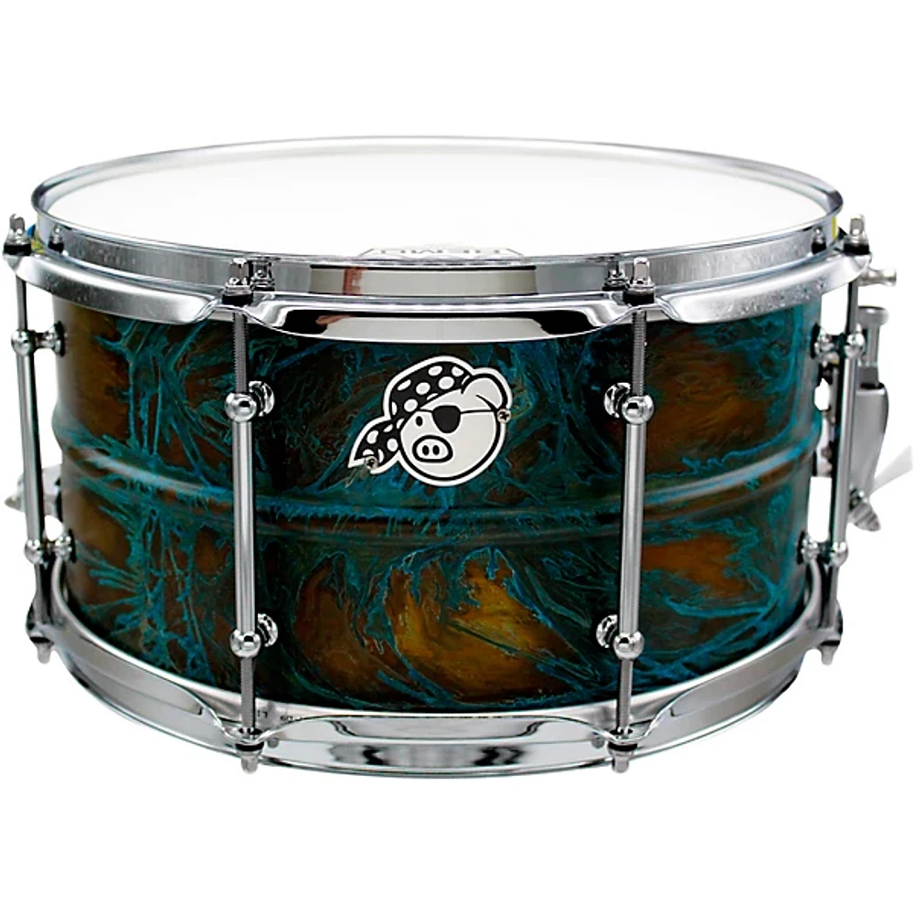 Pork Pie Brass Patina Snare Drum 7 x 13