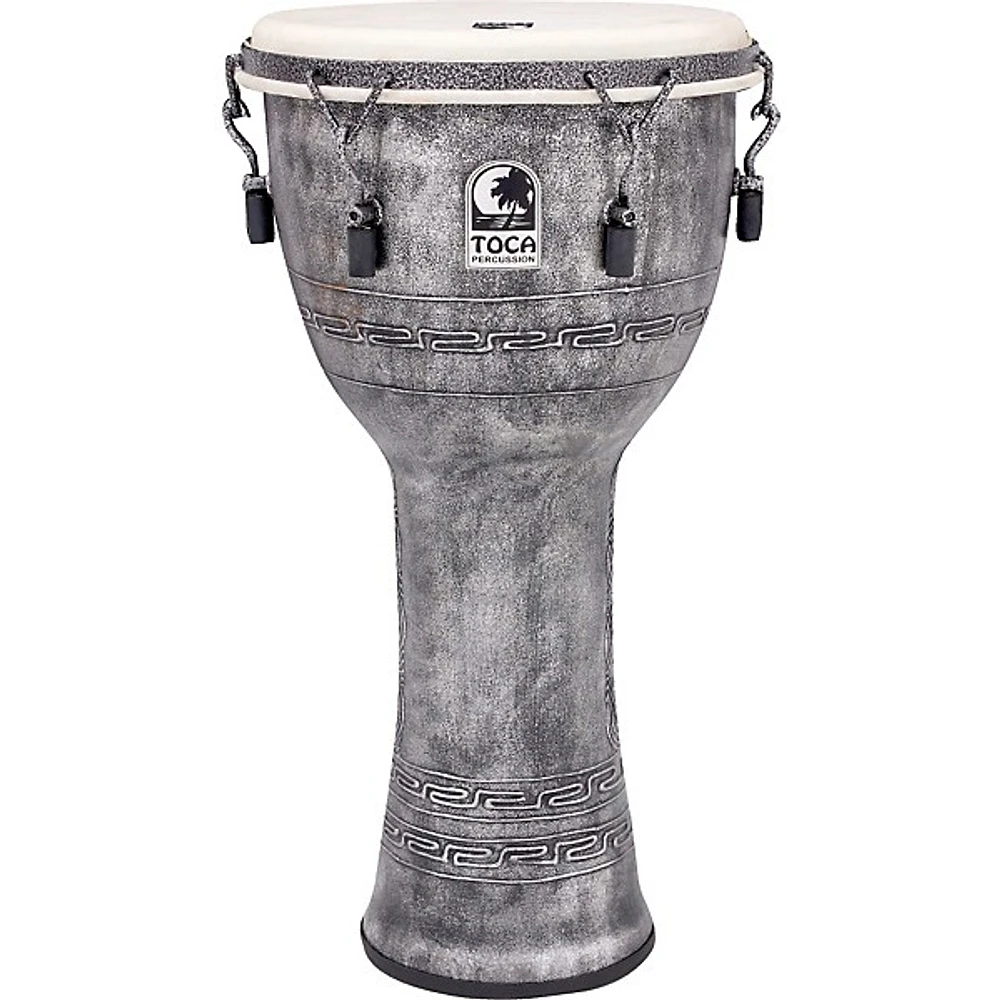 Toca Freestyle Antique-Finish Djembe 12 in. Silver