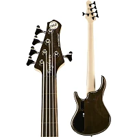 MTD Kingston ZX 5-String Fretless Electric Bass Guitar Transparent Black Ebonol Fretboard