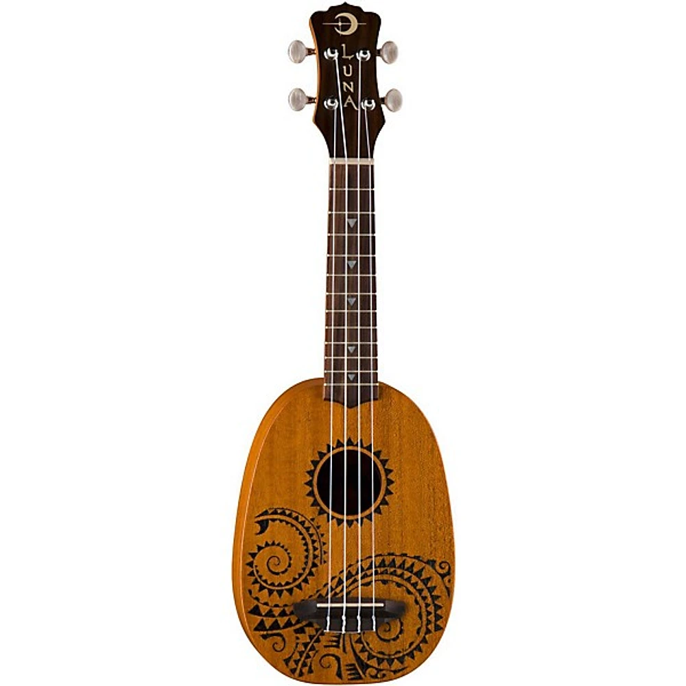 Luna Tattoo Pineapple Soprano Ukulele Mahogany