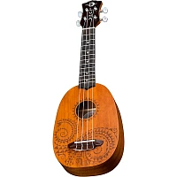 Luna Tattoo Pineapple Soprano Ukulele Mahogany