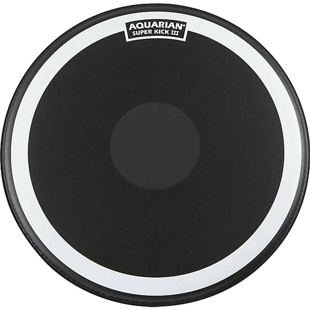 Aquarian Super-Kick III Black Drumhead 22 in.