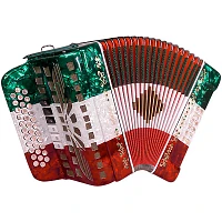 Open Box SofiaMari SMTT-3412, Two Tone Accordion Level 1 Red,White,Green Sol/Mi