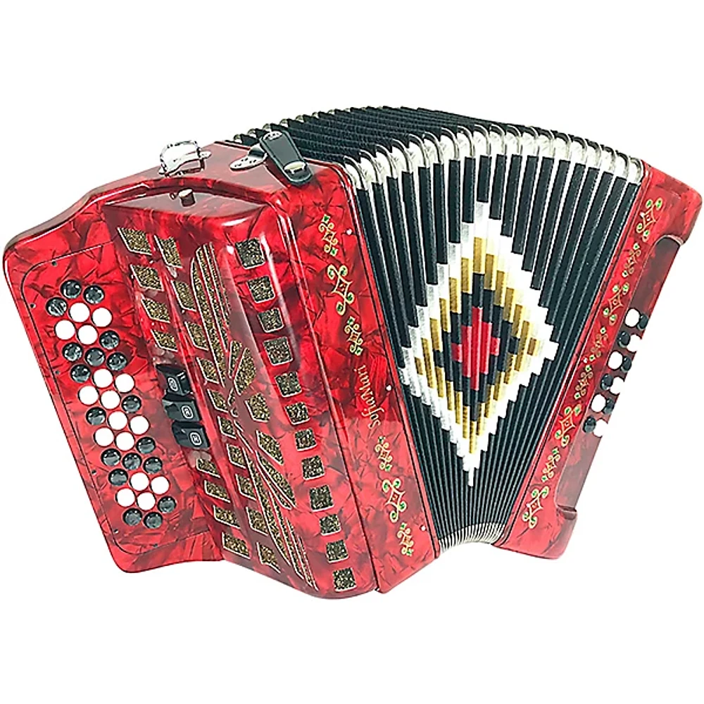 SofiaMari NSM-3412 34-Button 12-Bass Accordion GCF Red Pearl