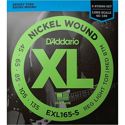 D'Addario XL165-5 - Electric 5-String Bass Guitar Strings