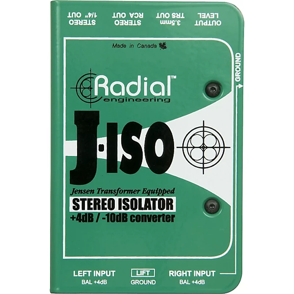 Open Box Radial Engineering J-ISO Jensen Transformer Equipped Stereo Isolator +4dB to -10dB Converter Level 1