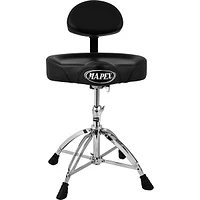 Mapex T775 Saddle Top Drum Throne With Back Rest and 4 Double-Braced Legs