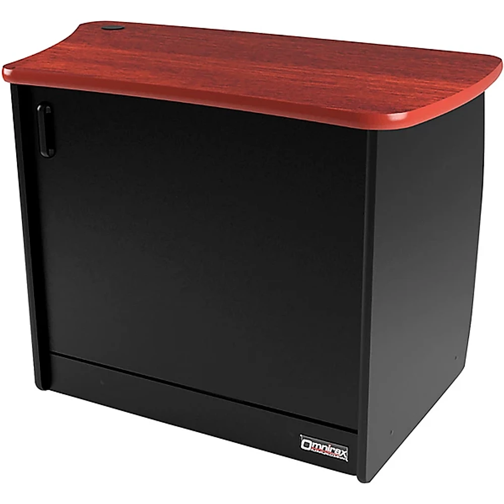 Omnirax 13-Rack Unit, CPU Cubby and Door to Fit on the Right Side of the OmniDesk - Mahogany