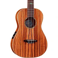 Luna Baritone Zebra Acoustic-Electric Ukulele Natural High Tide Design