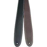 Perri's 2.5" Leather Guitar Strap With Contrast Stitch Brown