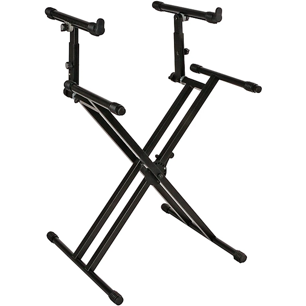 Quik-Lok Double-Tier Double-Braced Keyboard Stand