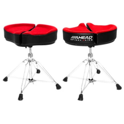 Ahead Spinal G Drum Throne Red Cloth Top/Black Sides 18 in.