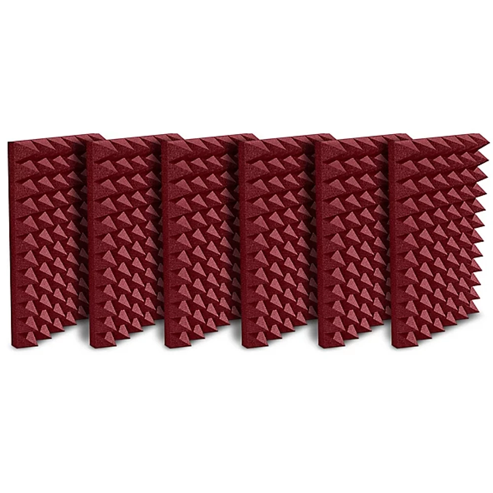 Auralex Studiofoam Pyramids 24"x48"x4" Acoustic Panel 6-Pack Burgundy