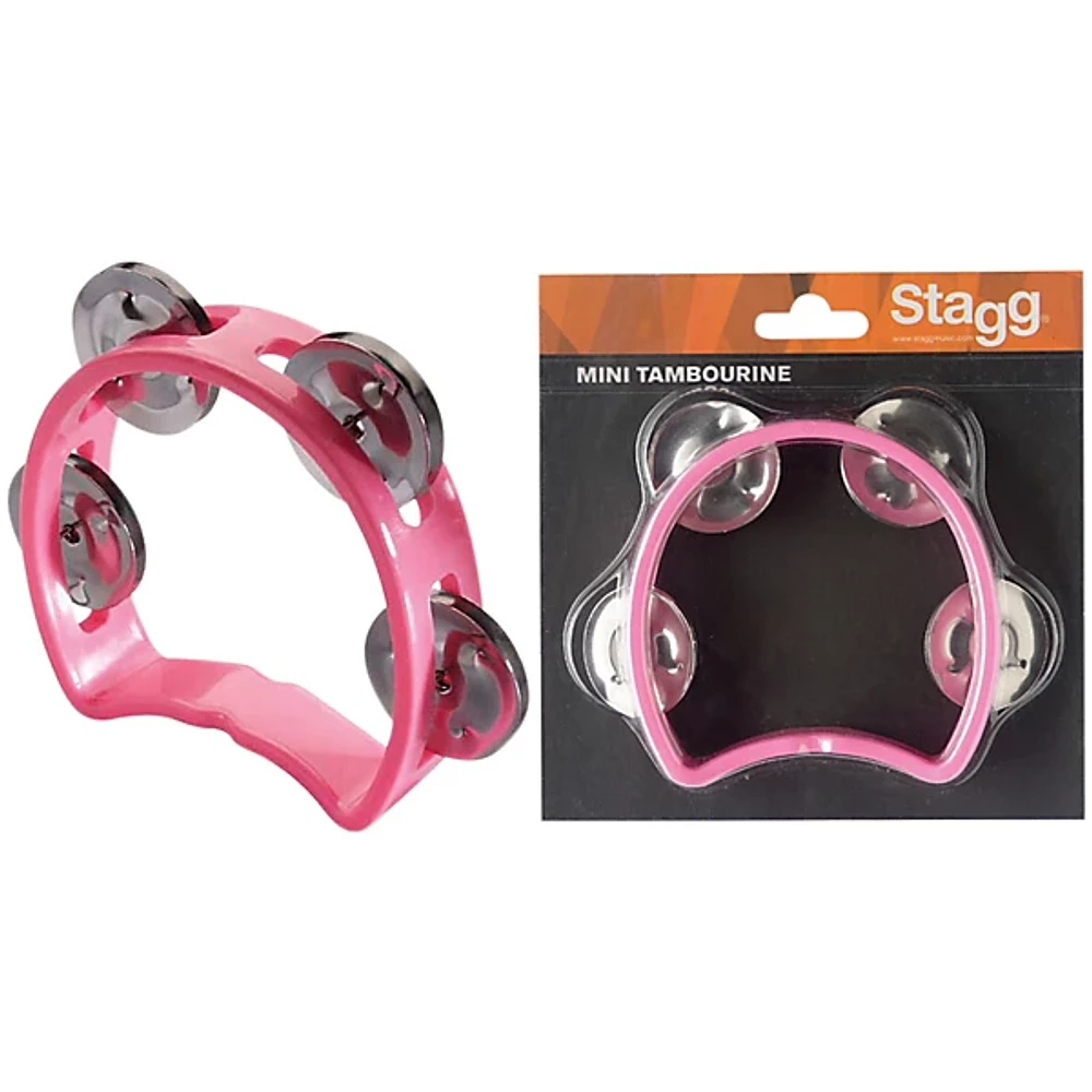 Stagg 4 Jingle Cutaway Tambourine Pink