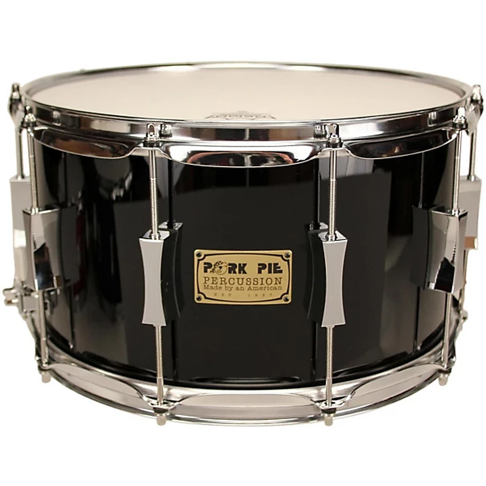 Pork Pie Maple/Oak Snare Drum High Gloss Black 8X14