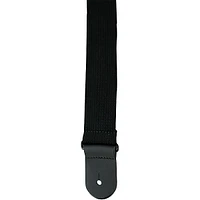 Perri's 2" Cotton Guitar Strap With Leather Ends Black