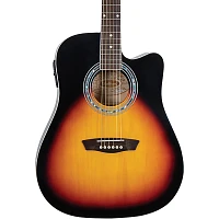 Washburn WA90CE Dreadnought Acoustic-Electric Guitar Vintage Tobacco Sunburst