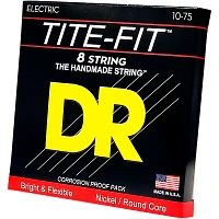 DR Strings Tite-Fit Nickel Plated Medium 8-String Electric Guitar Strings (10-75) Medium