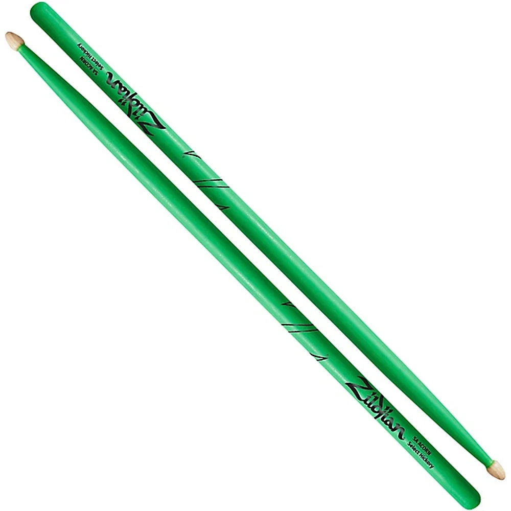 Zildjian Acorn Tip Neon Drumsticks 5A Wood Tip