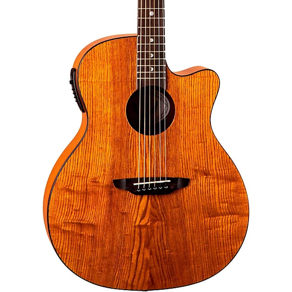 Luna Gypsy Grand Concert Ash Acoustic-Electric Guitar Natural