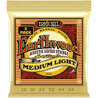 Ernie Ball 3003 Earthwood 80/20 Bronze Medium Light Acoustic Strings 3-Pack