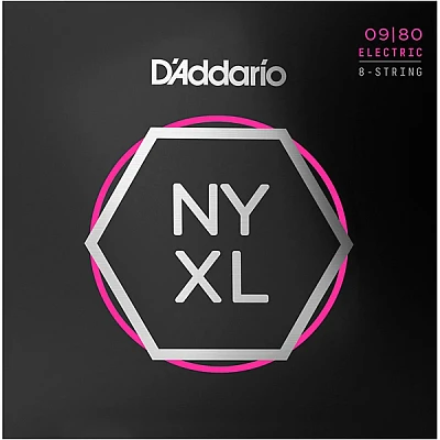 D'Addario NYXL0980 8-String Super Light Nickel Wound Electric Guitar Strings (09-80)