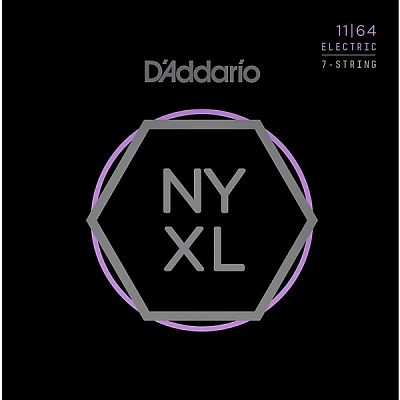 D'Addario NYXL1164 7-String Medium Nickel Wound Electric Guitar Strings (11-64)