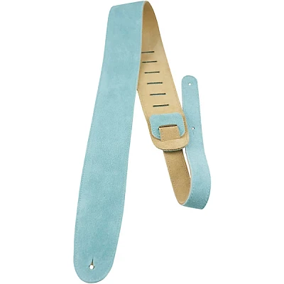 Perri's Leather Guitar Strap with Reversable Natural Suede Backing Teal 2 in.