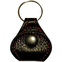 Perri's Garment Leather Keychain Guitar Pick Holder Italian Black On Cherry Red