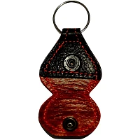 Perri's Garment Leather Keychain Guitar Pick Holder Italian Black On Cherry Red