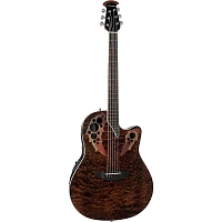 Ovation CE48P Celebrity Elite Plus Acoustic-Electric Guitar Transparent Tiger Eye