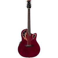 Ovation CE48 Celebrity Elite Acoustic-Electric Guitar Transparent Ruby Red