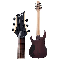 Mitchell MM100 Mini Double-Cutaway Electric Guitar Walnut Stain