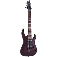 Mitchell MM100 Mini Double-Cutaway Electric Guitar Walnut Stain