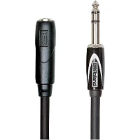 Roland Black Series 1/4" TRS Male to Female Headphone Extension Cable 25 ft. Black