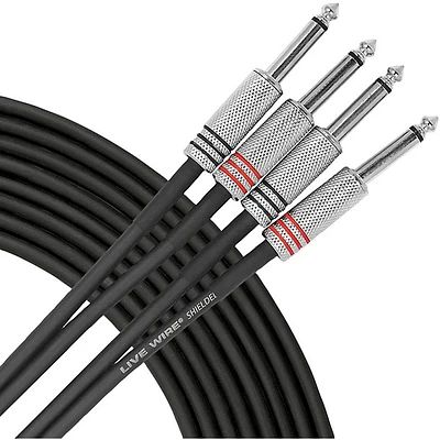 Livewire Advantage Interconnect Dual Cable 1/4" TS Male to 1/4" TS Male 10 ft. Black