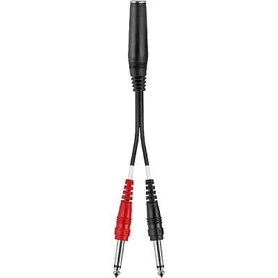 Livewire Essential Y-Adapter 1/4" TRS Female to 1/4" TS Male Black 6 in.