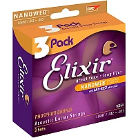 Elixir Light Nanoweb Phosphor Bronze Acoustic Guitar Strings