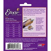 Elixir Light Nanoweb Phosphor Bronze Acoustic Guitar Strings